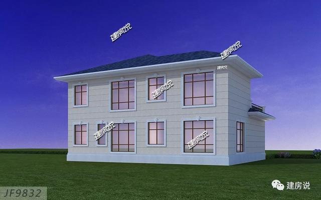 小4間兩層鄉村小樓房戶型圖，二層大套間很給力