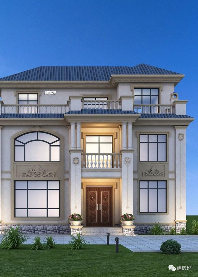 開間15.5米進深10.8米的兩層半樓房設計圖，你離好日子就差一套別墅