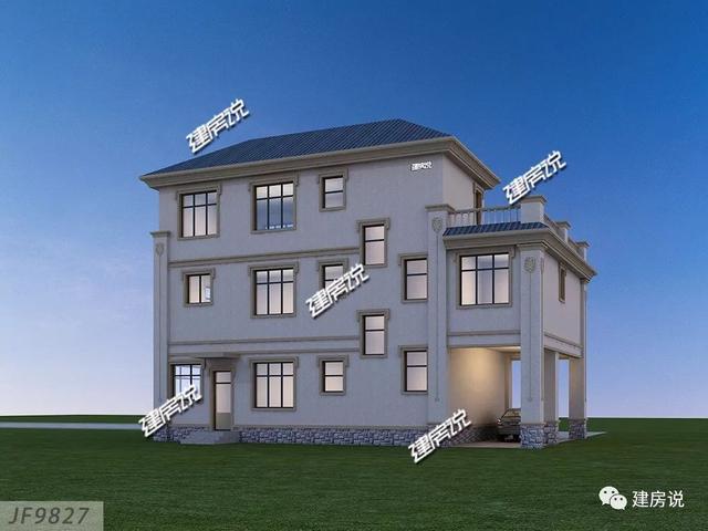 開間15.5米進深10.8米的兩層半樓房設計圖，你離好日子就差一套別墅