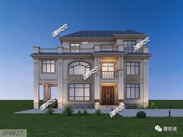 開間15.5米進深10.8米的兩層半樓房設計圖，你離好日子就差一套別墅