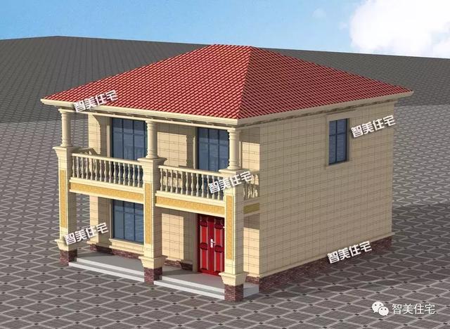 9×11米二層簡單造價低的農村房子方案，主體16萬帶堂屋，獨立廚房