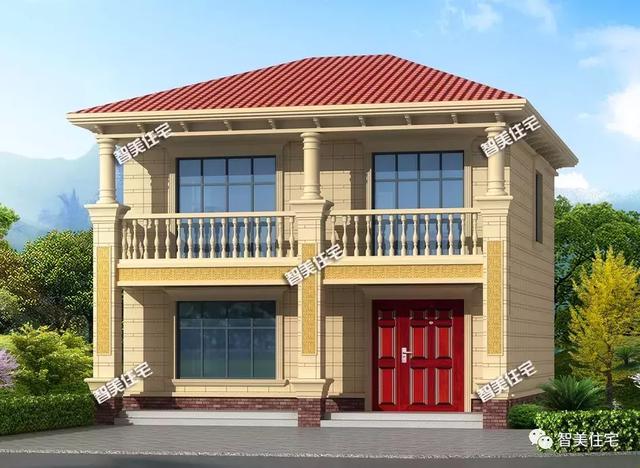 9×11米二層簡單造價低的農村房子方案，主體16萬帶堂屋，獨立廚房