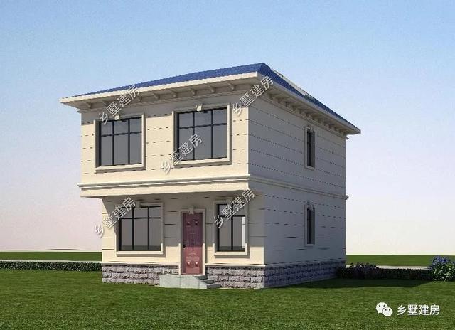 開間僅7米占地83平的二層自建小樓圖，20萬就能建起來