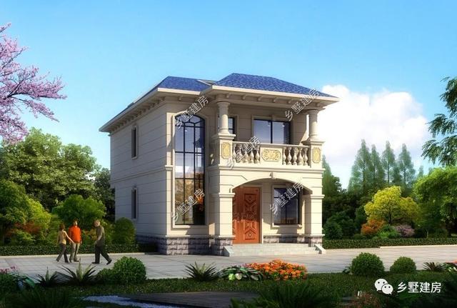 開間僅7米占地83平的二層自建小樓圖，20萬就能建起來