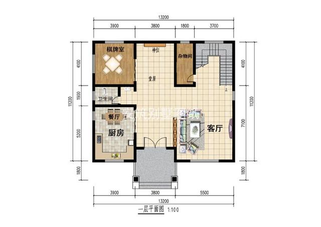 南北通透的4層復(fù)式別墅戶型圖，主體不到50萬