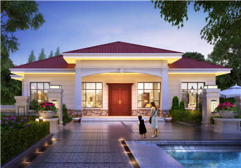 農村一層平房別墅設計施工圖效果圖，外觀簡約時尚，17萬到19萬