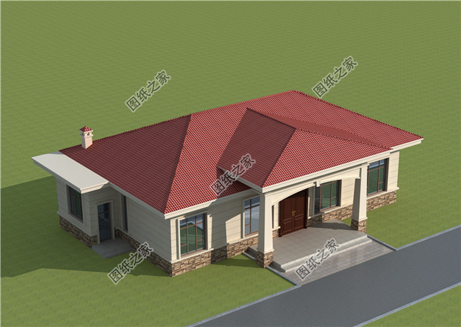農(nóng)村一層別墅設計施工圖效果圖,外觀簡約時尚