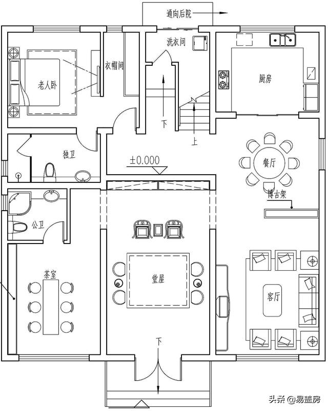 湖南四層歐式別墅設計方案，堂屋+茶室+KTV+露臺