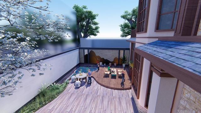 300多平父母養老別墅方案圖，僅花50萬，庭院小池真好看