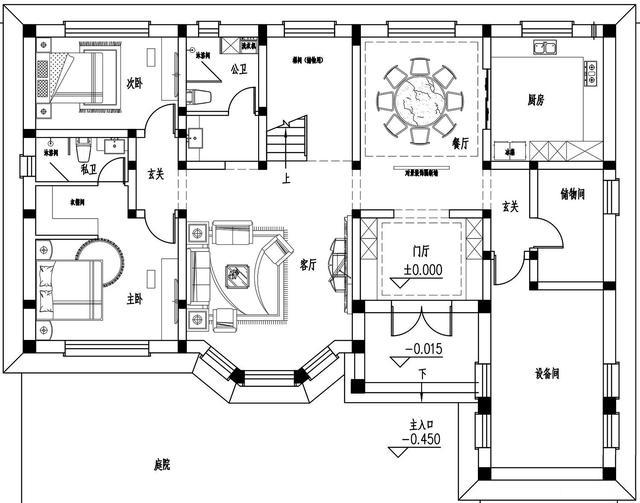 300多平父母養老別墅方案圖，僅花50萬，庭院小池真好看