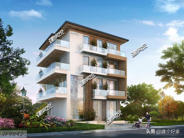 廣東95平現(xiàn)代風(fēng)格四層自建房屋設(shè)計圖，100以內(nèi)的經(jīng)典方案