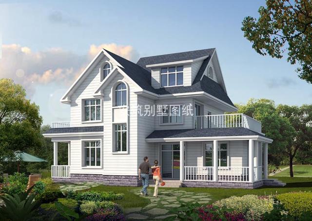 美式二層半別墅自建房方案，喜歡美式風格的點贊
