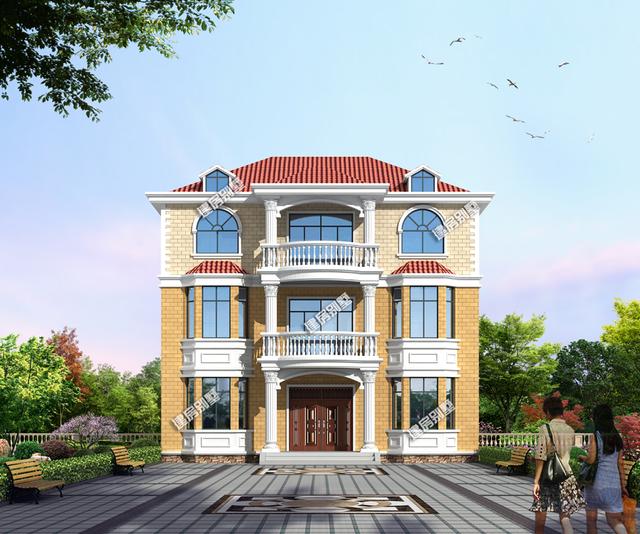 兩棟對稱的別墅設計方案，第一棟造價很低