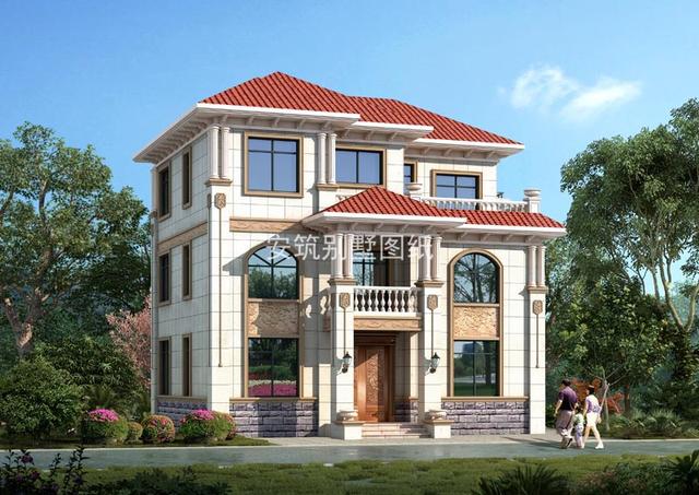 開間11.8米進深9.3米鄉村三層房子方案圖，占地120平左右