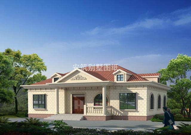 占地200平農村一層房子設計方案戶型圖，18萬建這棟歐式平房