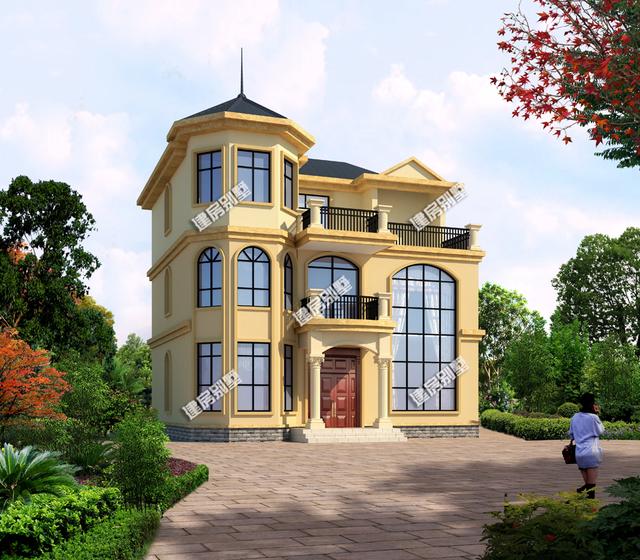 2棟造型獨特的歐式獨棟房子方案設計圖，第二棟小編很喜歡