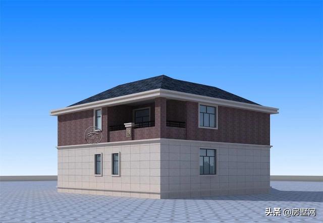 開間11.8米面寬14.5米二層鄉村簡歐別墅圖，外觀配色協調