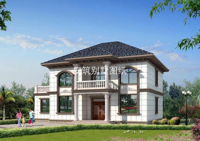 16.5m*10m二層小樓房農(nóng)村戶型圖設(shè)計，洋氣時尚