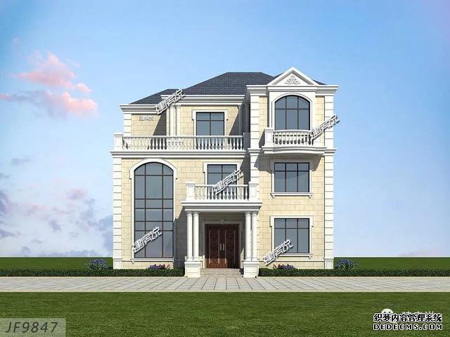 浙江省120平簡歐三層自建房子方案圖，主體造價36-42萬