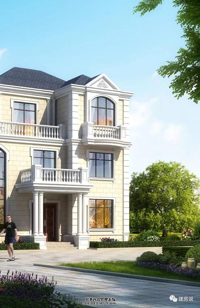 浙江省120平簡歐三層自建房子方案圖，主體造價36-42萬