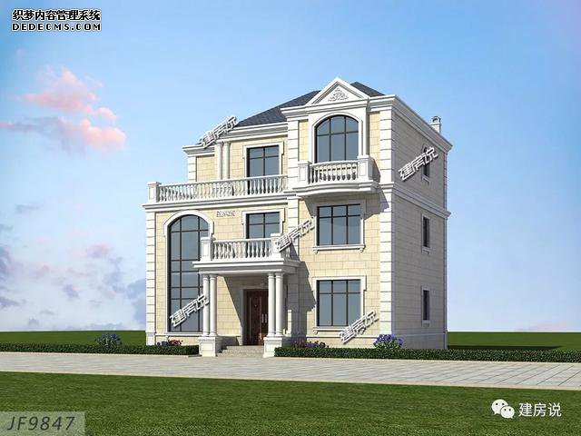 浙江省120平簡歐三層自建房子方案圖，主體造價36-42萬