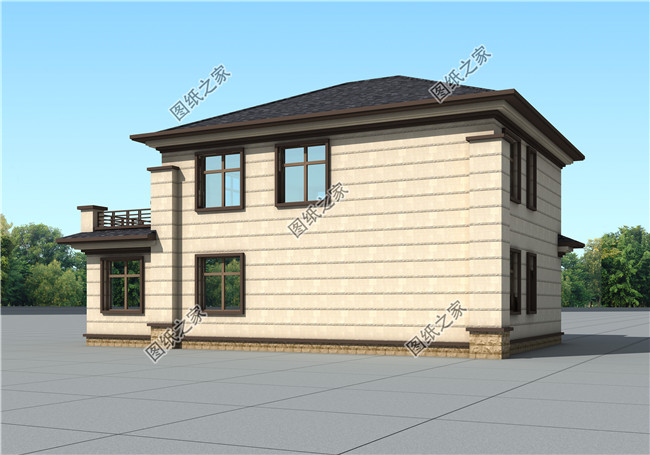 165平方米新農村兩層施工建筑設計圖紙帶外觀效果圖