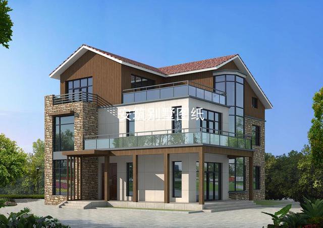 鄉村三層田園風格別墅戶型方案，40萬就能搞定