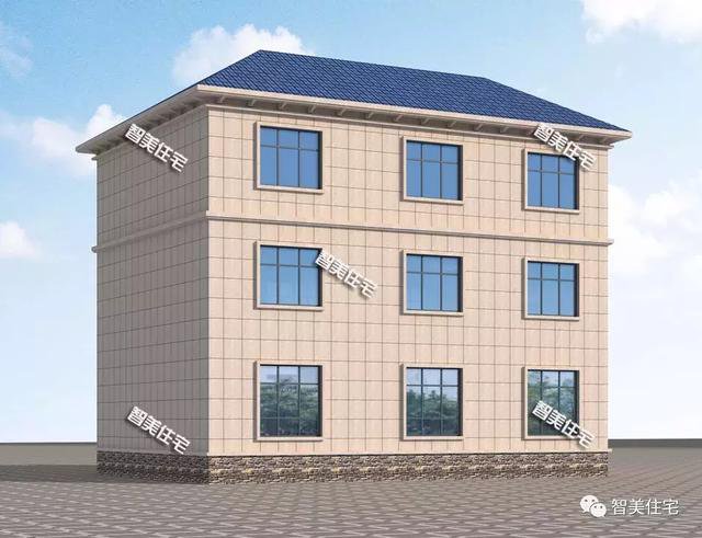 14.6×12.3米三層別墅效果圖片，帶堂屋設(shè)計(jì)