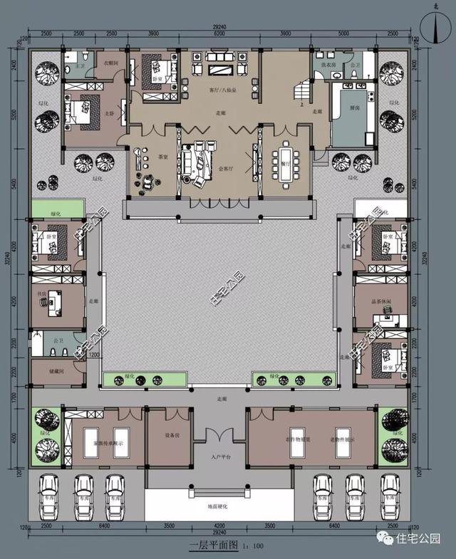 18套帶庭院的中式別墅民宅設計，自建房、民宿都可以用