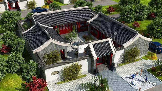 18套帶庭院的中式別墅民宅設計，自建房、民宿都可以用