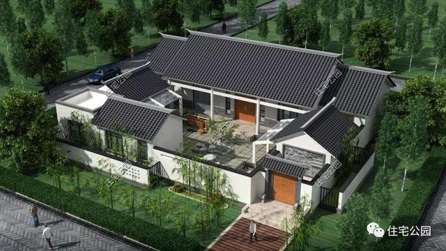 18套帶庭院的中式別墅民宅設計，自建房、民宿都可以用