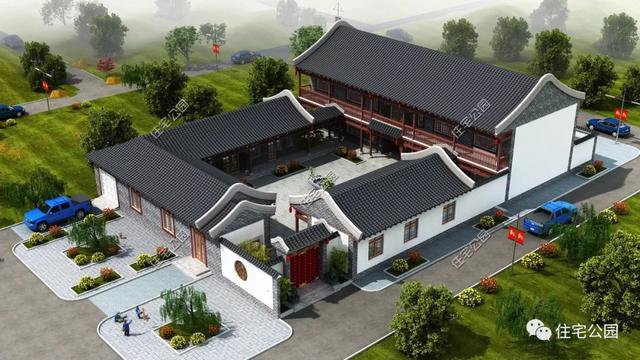 18套帶庭院的中式別墅民宅設計，自建房、民宿都可以用