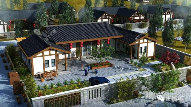 18套帶庭院的中式別墅民宅設計，自建房、民宿都可以用