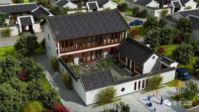 18套帶庭院的中式別墅民宅設計，自建房、民宿都可以用