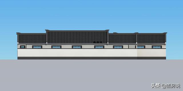 一層中式花園仿古住宅效果圖片和戶型圖，中國傳統精髓