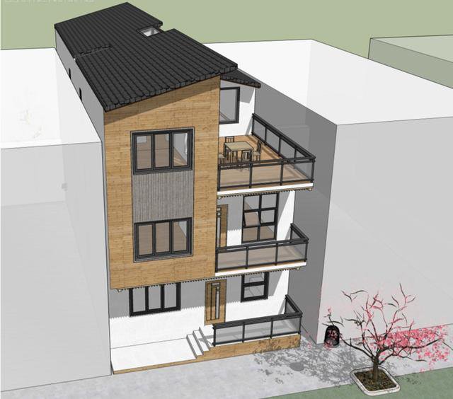 開間7.8米民房設計，一層還設計上了商鋪，商住兩用