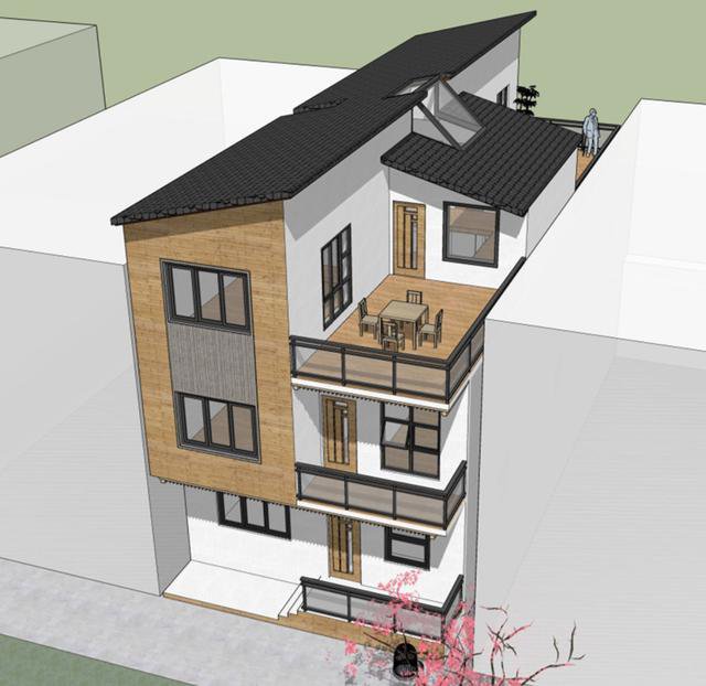 開間7.8米民房設計，一層還設計上了商鋪，商住兩用