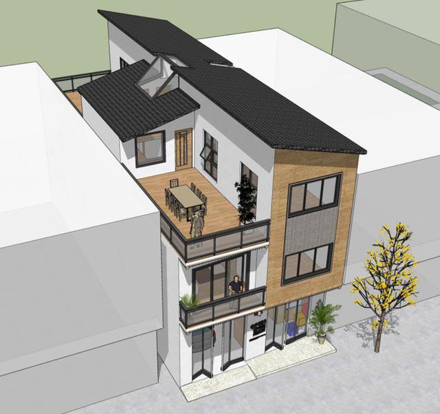 開間7.8米民房設計，一層還設計上了商鋪，商住兩用