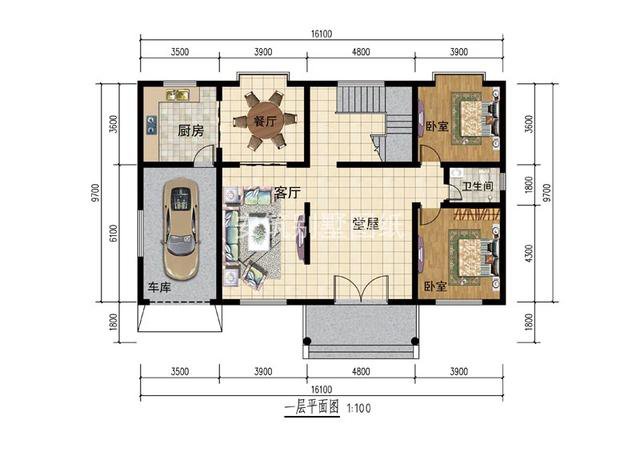 帶車庫的2層民房設計圖，現在農村家家戶戶有車了