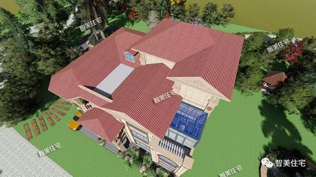 16×13.8米豪華三層半別墅豪宅戶型圖，還帶電梯