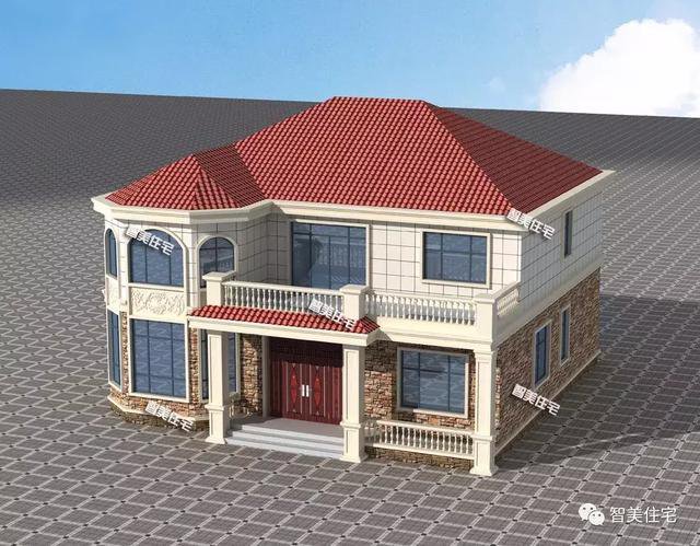 14.2×12.8米二層新民居設計圖，河南客戶私人定制