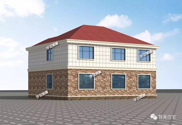 14.2×12.8米二層新民居設計圖，河南客戶私人定制