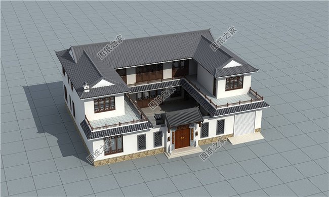 最新款的農村自建中式二層四合院別墅設計圖