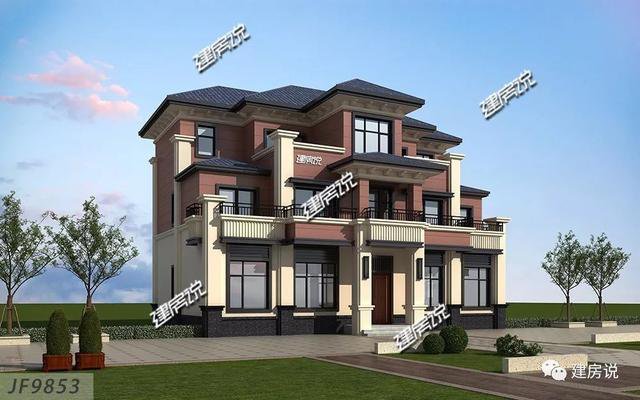 開間16米進深12歐式高端三層住宅戶型圖，看到的人都羨慕