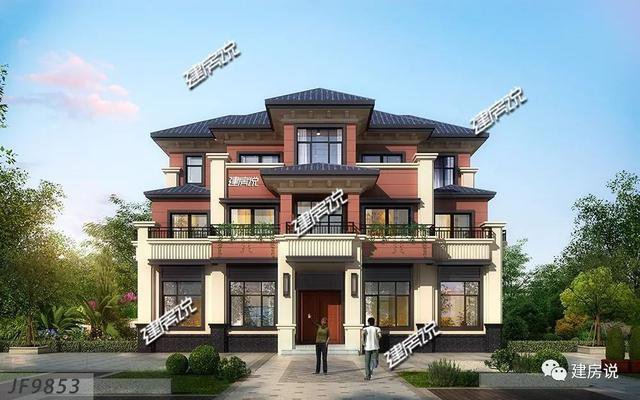 開間16米進深12歐式高端三層住宅戶型圖，看到的人都羨慕