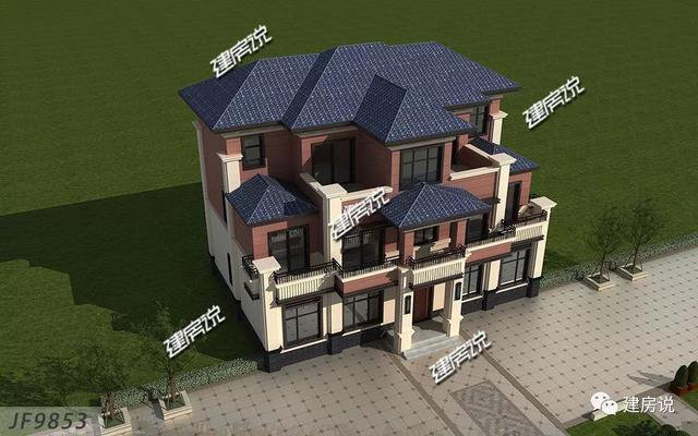 開間16米進深12歐式高端三層住宅戶型圖，看到的人都羨慕