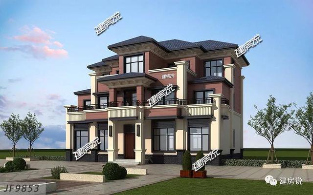 開間16米進深12歐式高端三層住宅戶型圖，看到的人都羨慕