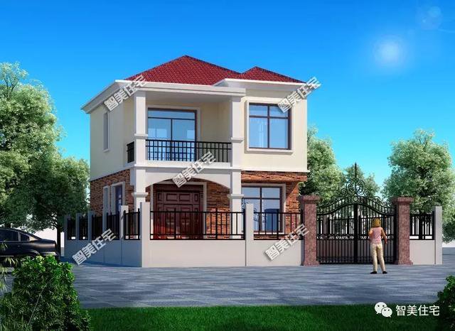 15萬主體的二層小面寬新農村住宅戶型圖，造價低還實用