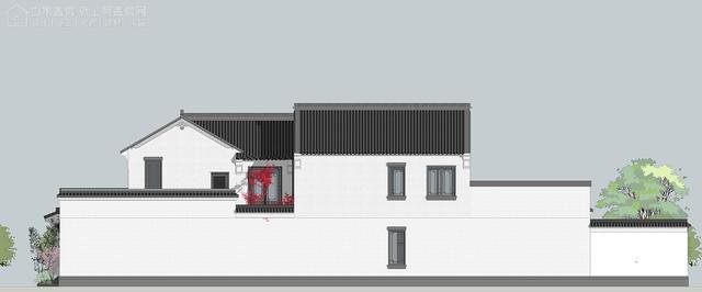 帶中式小院的農村住宅戶型圖，住進去肯定很愜意