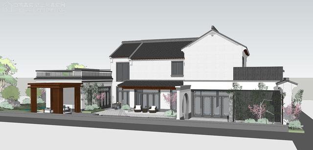 帶中式小院的農村住宅戶型圖，住進去肯定很愜意